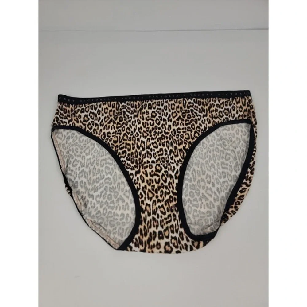 Victorias Secret PINK Panty Bundle Large Lace Leopard Blue 3 Pack NEW